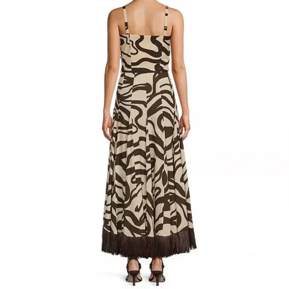 Antonio Melani MG Style Somers Linen Blend Swirl Pattern Maxi Raffia Skirt Set - Picture 4 of 16